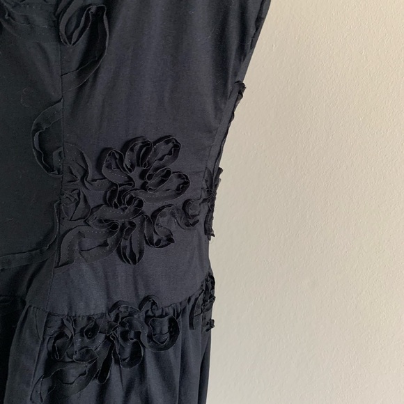 Evan Picone Embroidered Cocktail Dress in Black size 4 - Picture 5 of 8